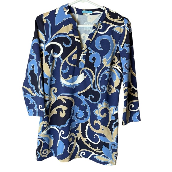 J McLaughlin Tunic Catalina Cloth Paisley Floral Small - Picture 1 of 10